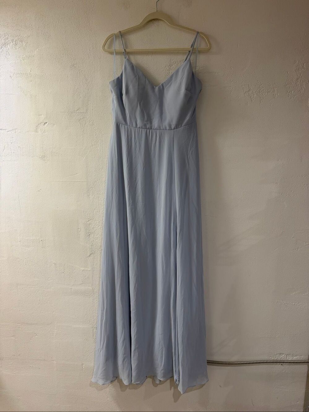 Birdy Grey V Neck Bridesmaid Maxi Dress in Dusty Blue Medium